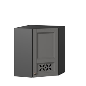 Шкаф настенный Амели-3 угловой 600 ЛД 299.610.000.056, Черный/Оникс серый в Абакане