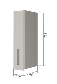 Кухонный шкаф В7 15, МДФ Графит/Белый в Абакане