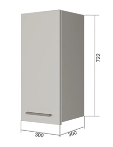 Навесной кухонный шкаф В7 30, Сатин/Белый в Абакане