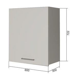 Кухонный навесной шкаф В7 60, Бетон пайн/Антрацит в Абакане