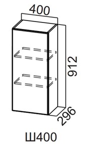 Кухонный навесной шкаф Вельвет Ш400/912 в Абакане