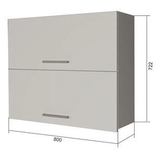 Кухонный шкаф ВГ2 80, МДФ Меренга/Антрацит в Абакане