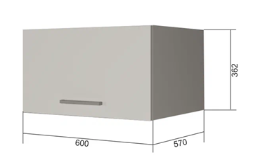Навесной шкаф ВГ60Г, Белое гладкое Ламарти/Антрацит в Абакане