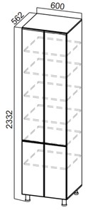 Шкаф-пенал распашной Стайл, П600г(2332), МДФ в Абакане - предосмотр