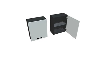 Кухонный шкаф ВС7 60, Белое гладкое Ламарти/Антрацит в Абакане