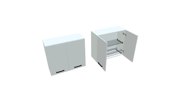 Кухонный шкаф ВС7 80, Белое гладкое Ламарти/Белый в Абакане - изображение