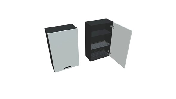 Кухонный шкаф ВС9 60, Белое гладкое Ламарти/Антрацит в Абакане - изображение