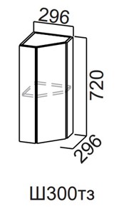 Кухонный шкаф торцевой закрытый Модерн New, Ш300тз/720, МДФ в Абакане