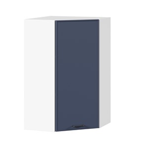 Шкаф угловой настенный высокий Индиго ЛД 298.620.000.117, Белый/Тёмно-синий в Абакане
