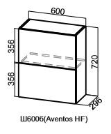 Навесной барный шкаф Грейвуд, Ш600б/720, (Aventos HF), деним светлый в Абакане