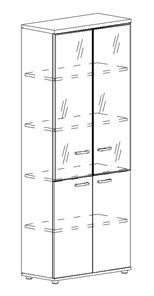 Шкаф для документов Albero, со стеклянными дверьми (78х36,4х193) в Абакане