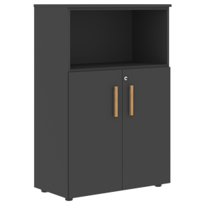 Шкаф с глухими малыми дверьми FORTA Черный Графит  FMC 80.3 (Z) (798х404х1197) в Абакане