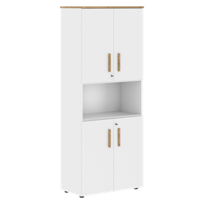 Широкий шкаф высокий FORTA Белый-Дуб Гамильтон FHC 80.4(Z) (798х404х1965) в Абакане