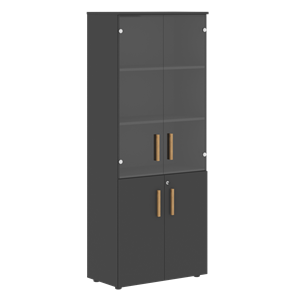 Широкий шкаф высокий FORTA Черный Графит  FHC 80.2(Z) (798х404х1965) в Абакане