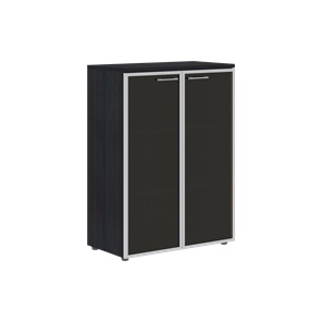 Шкаф средний со стеклянными  дверьми XTEN Дуб Юкон XMC 85.7 (850х410х1165) в Абакане