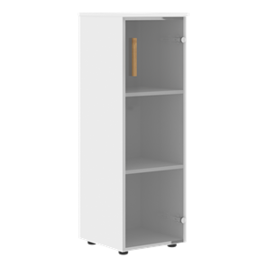 Шкаф колонна средний со стеклянной правой дверью FORTA Белый FMC 40.2 (R) (399х404х801) в Абакане