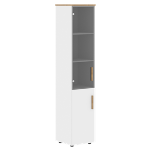 Высокий шкаф с глухой дверью колонна FORTA Белый-Дуб Гамильтон  FHC 40.2 (L/R) (399х404х1965) в Абакане
