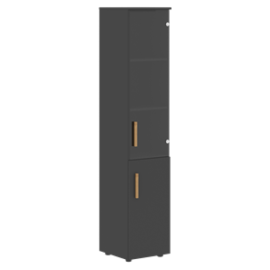Шкаф колонна высокий с глухой дверью FORTA Черный Графит  FHC 40.2 (L/R) (399х404х1965) в Абакане
