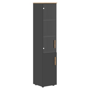 Шкаф колонна высокий с глухой дверью FORTA Графит-Дуб Гамильтон  FHC 40.2 (L/R) (399х404х1965) в Абакане