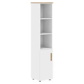 Высокий шкаф с глухой малой дверью  левой FORTA Белый-Дуб Гамильтон FHC 40.5 (L) (399х404х1965) в Абакане