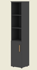 Высокий шкаф с глухой малой дверью  левой FORTA Черный Графит  FHC 40.5 (L) (399х404х1965) в Абакане
