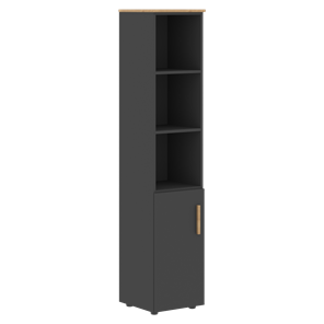Высокий шкаф с глухой малой дверью  левой FORTA Графит-Дуб Гамильтон  FHC 40.5 (L) (399х404х1965) в Абакане