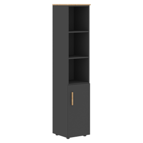 Высокий шкаф колонна с глухой малой дверью правой FORTA Графит-Дуб Гамильтон  FHC 40.5 (R) (399х404х1965) в Абакане