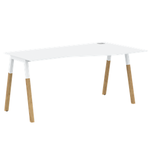 Письменный стол правый FORTA Белый-Белый-Бук  FCT 1567  (R) (1580х900(670)х733) в Абакане