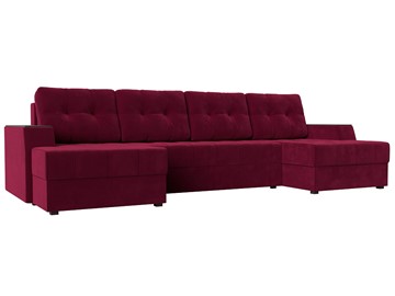 П-образный диван Эмир, Бордовый (Микровельвет) боннель в Абакане