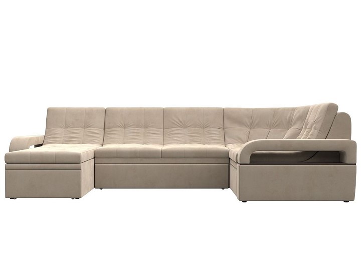 П-образный диван Лига-035, Бежевый (велюр) в Абакане - изображение 3