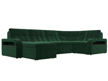 П-образный диван Лига-035, Зеленый (велюр) в Абакане