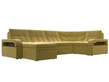 П-образный диван Лига-035, Желтый (Микровельвет) в Абакане
