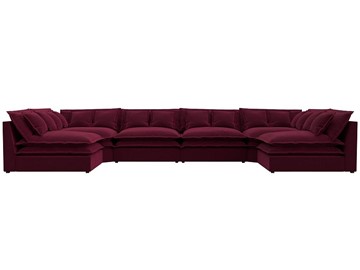 П-образный диван Лига-040, Бордовый (микровельвет) в Абакане - предосмотр 1