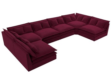 П-образный диван Лига-040, Бордовый (микровельвет) в Абакане - предосмотр 4