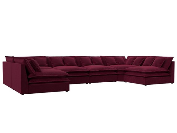 П-образный диван Лига-040, Бордовый (микровельвет) в Абакане - изображение