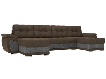 П-образный диван Нэстор, Коричневый/Серый (рогожка) в Абакане