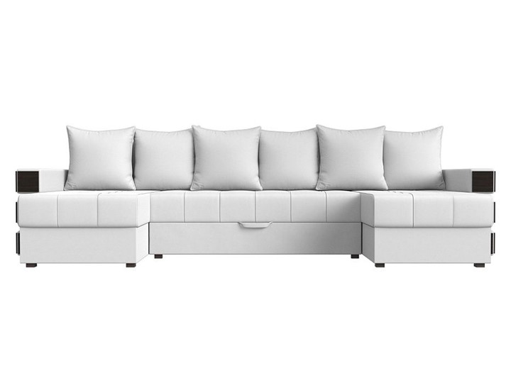 Большой П-образный диван Венеция боннель, Белый (Экокожа) в Абакане - изображение 1