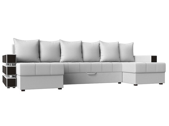 Большой П-образный диван Венеция боннель, Белый (Экокожа) в Абакане - изображение