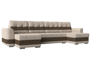 П-образный диван Честер, Бежевый/коричневый (рогожка) в Абакане