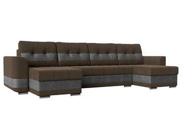 П-образный диван Честер, Коричневый/серый (рогожка) в Абакане