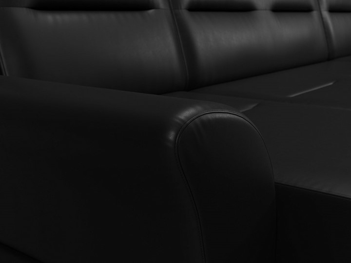Диван П-образный Клайд, Черный (Экокожа) в Абакане - изображение 5