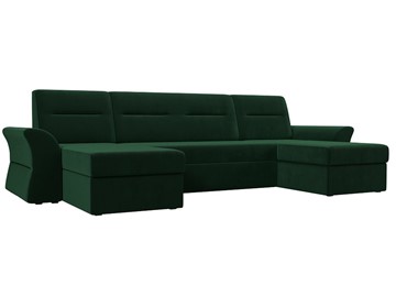 Большой П-образный диван Клайд, Зеленый (Велюр) в Абакане