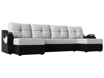 П-образный диван Меркурий П, Белый/черный (экокожа) в Абакане - предосмотр