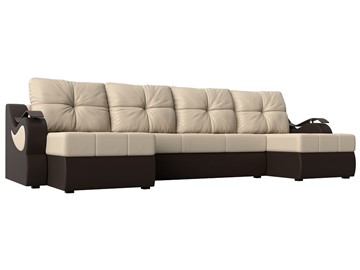 П-образный диван Меркурий П, Бежевый/коричневый (экокожа) в Абакане - предосмотр