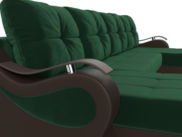 П-образный диван Меркурий П, Зеленый\Коричневый (Велюр\Экокожа) в Абакане - предосмотр 4