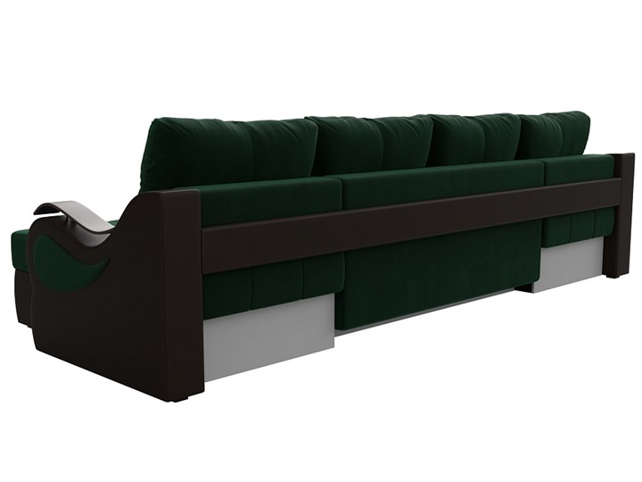 П-образный диван Меркурий П, Зеленый\Коричневый (Велюр\Экокожа) в Абакане - изображение 7