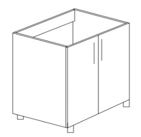 Напольный шкаф двухдверный под накладную мойку Некст МДФ  Б23 МДФ  премиум, глянец, металик в Абакане
