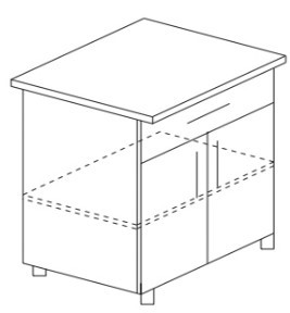 Кухонный шкаф двухдверный с ящиком и полкой Некст МДФ Б10 МДФ премиум, глянец, металик в Абакане