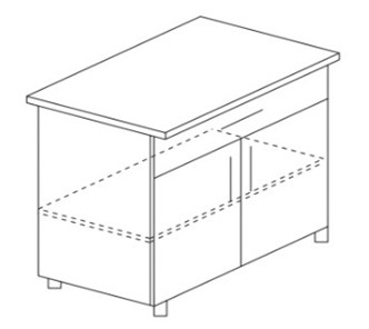 Кухонный шкаф двухдверный с ящиком и полкой Некст МДФ Б11 МДФ премиум, глянец, металик без столешницы в Абакане