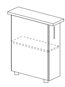 Кухонный шкаф однодверный с полкой Некст МДФ Б2 МДФ премиум, глянец, металик в Абакане